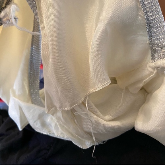 Vintage Joyce Palmer women’s cream shimmery maxi formal dress - Picture 8 of 11